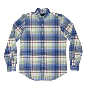 Ralph Lauren Blue Plaid Casual Button Down Shirt